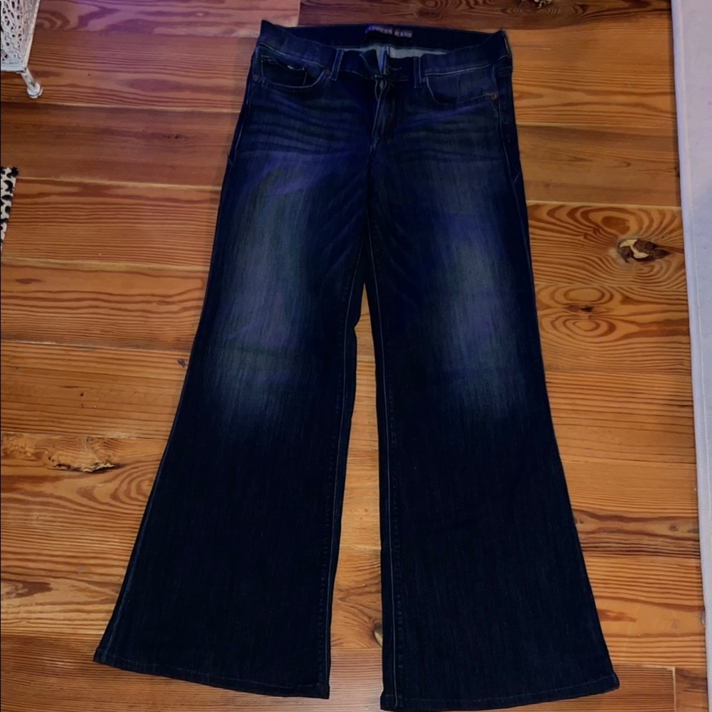 Express Apple Bottoms Blue Flare Jeans Retro Style